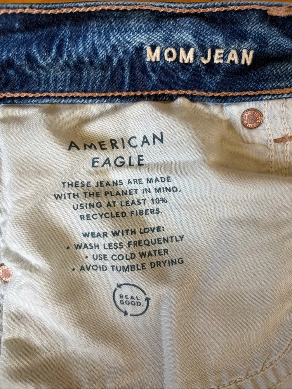 American Eagle Outfitters Blue Frayed-Hem Jeans